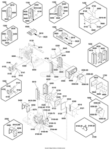 Fuel, Duct And Support Group Diagram and Parts List for 040801-00  Briggs and Stratton Generator